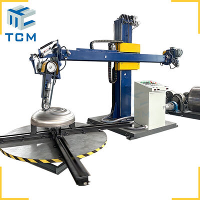 The dual dish head and shell polisher automatic tank Polishing machine from Trancar Industries