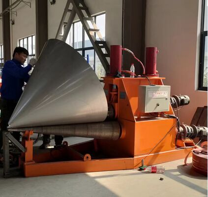 स्टील मेटल कोन प्लेट बेंडिंग मशीन कोनिकल हेड हाइड्रोलिक रोलर